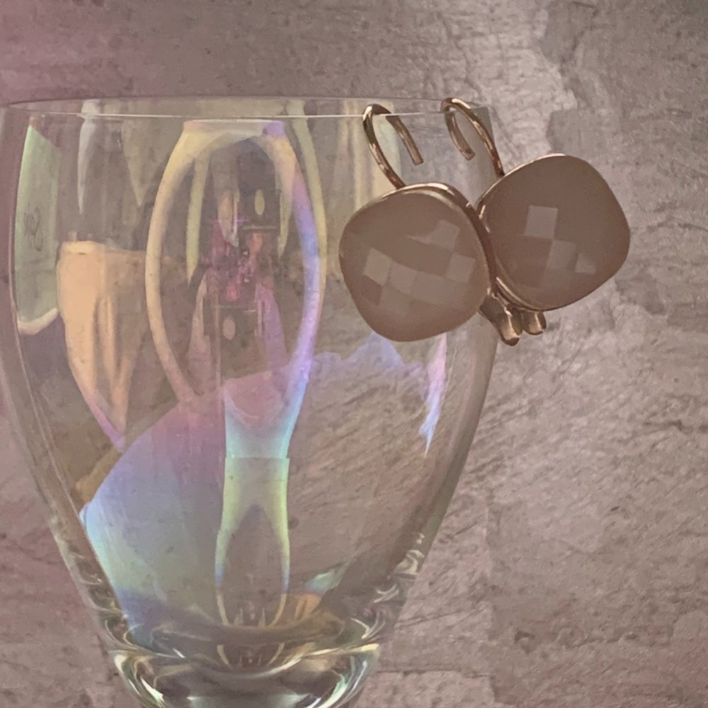 Pink Stone earrings set in Rose Gold